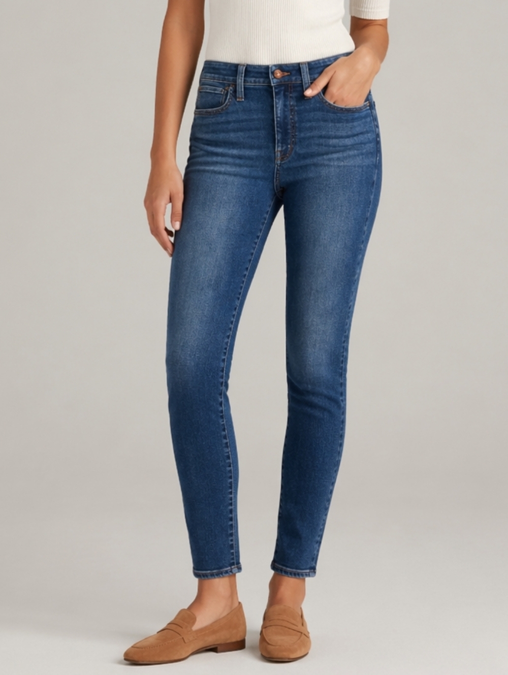 Madewell Women 10" Roadtripper Hi Rise Skinny Jeans Blue Playford Wash Size 26